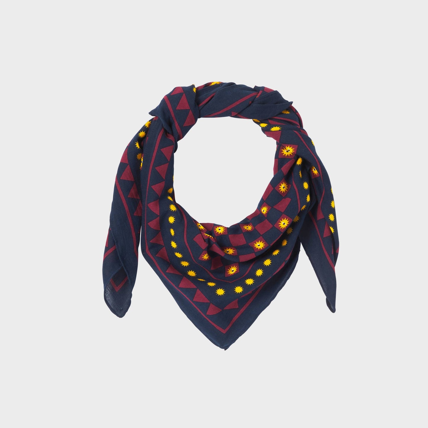 Foulard in cotone biologico Romane blu marino