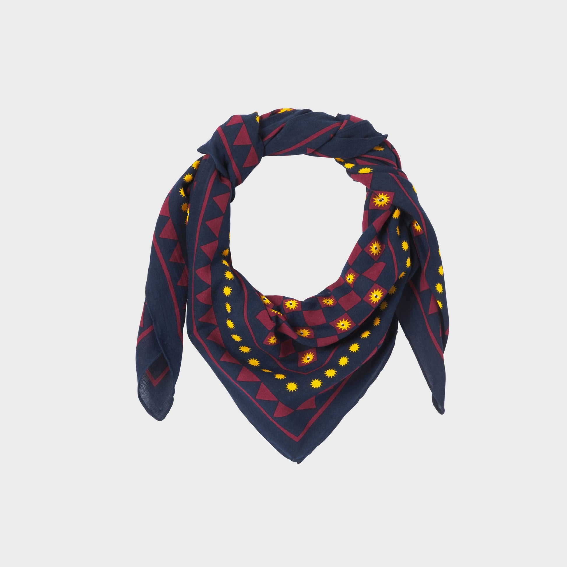 Foulard in cotone biologico Romane blu marino