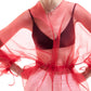 Giacca in organza trasparente con cintura rossa