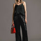 Pantaloni a palazzo con paillettes