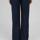 Pantaloni palazzo blu marino a vita alta