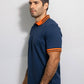 Polo uomo antimacchia bicolor in piqué