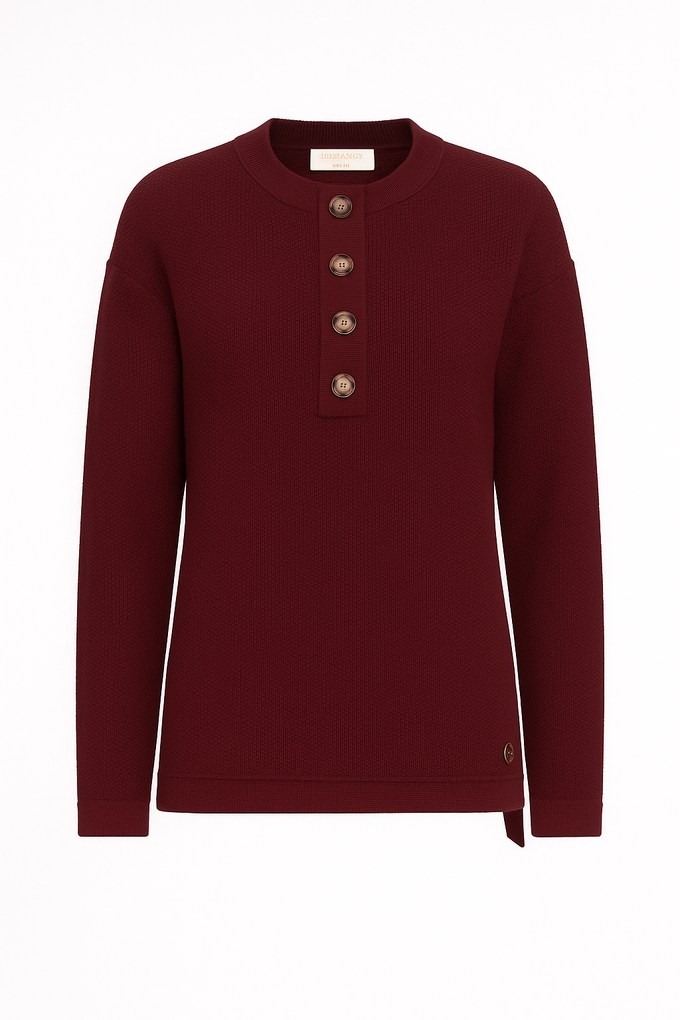 Maglia lunga testurizzata con bottoni