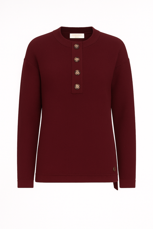 Maglia lunga testurizzata con bottoni