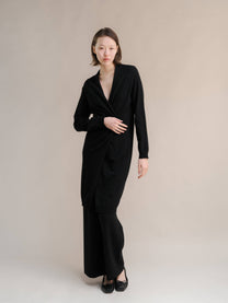 Cardigan lungo superfine in misto cashmere con maglia 3D senza cuciture