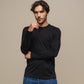 Maglia uomo girocollo a manica lunga in cotone e poliestere