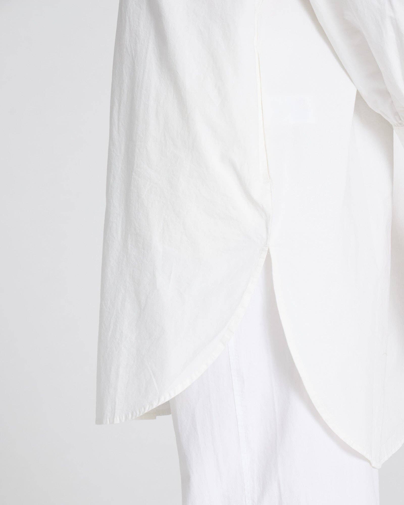 Tunica camicia oversize in popeline di cotone biologico bianco
