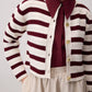 Cardigan a righe in maglia