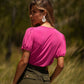 T-shirt in cotone con maniche elasticizzate