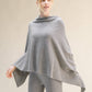 Poncho asimmetrico in misto cashmere