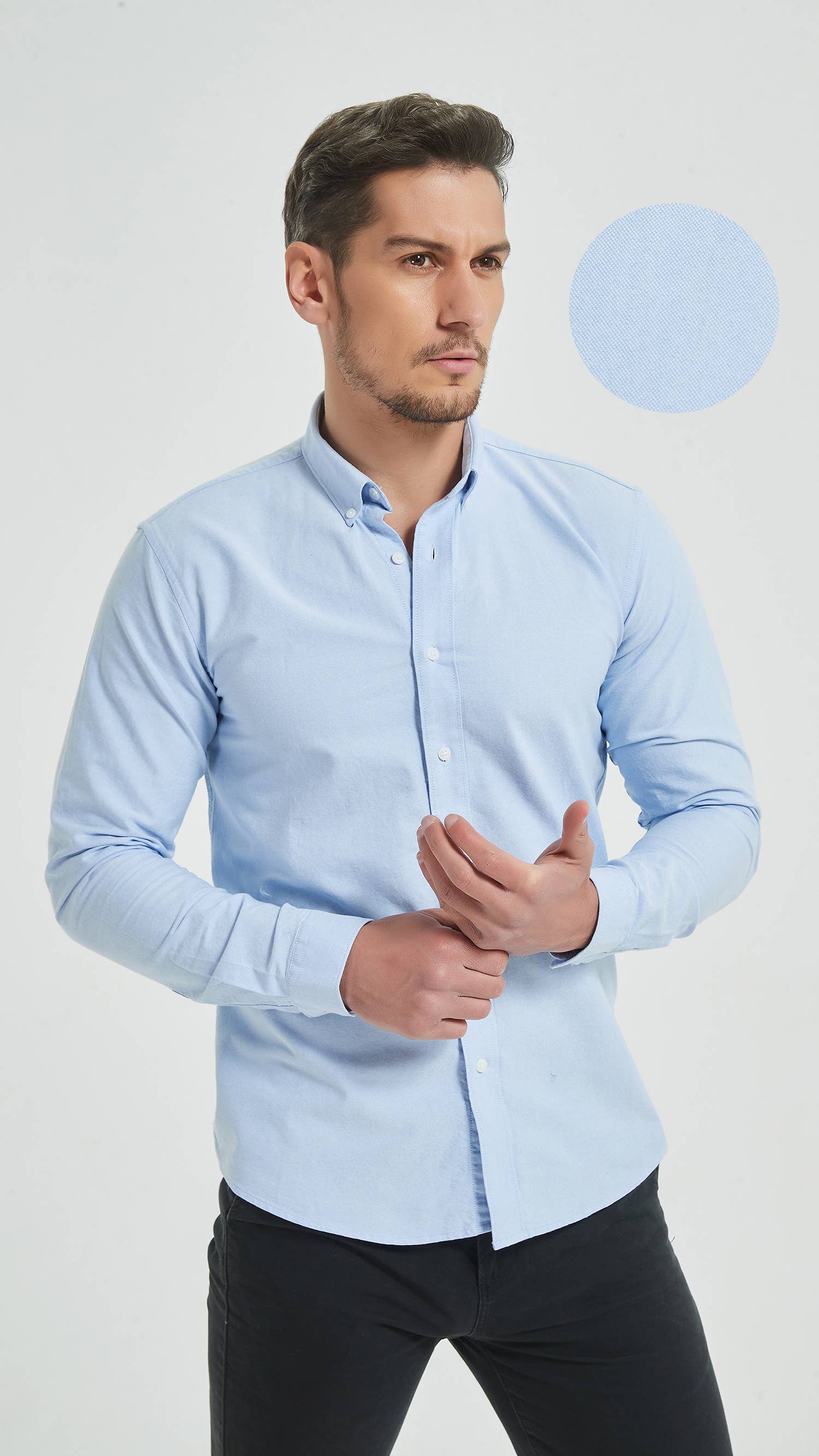 Camicia oxford azzurro cielo slim fit