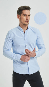 Camicia oxford azzurro cielo slim fit