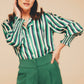 Camicia a righe Pluton con collo smoking