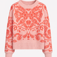 Maglione oversize jacquard bandana color pesca