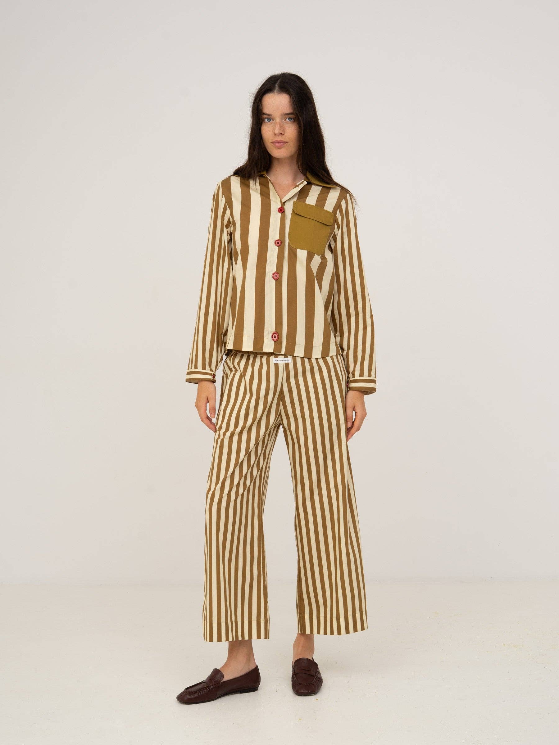 Pantaloni a righe a gamba larga