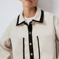 Camicia in felpa effetto dorato con bottoni