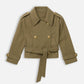 Cappotto doppiopetto in cachet con cintura