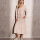 Set in maglia fine con cardigan e gonna ricamata