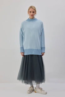 Maglione lungo a coste