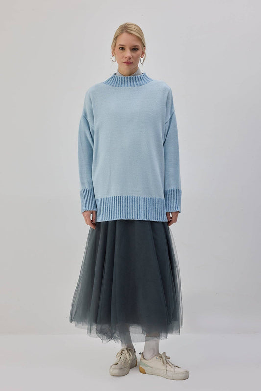Maglione lungo a coste