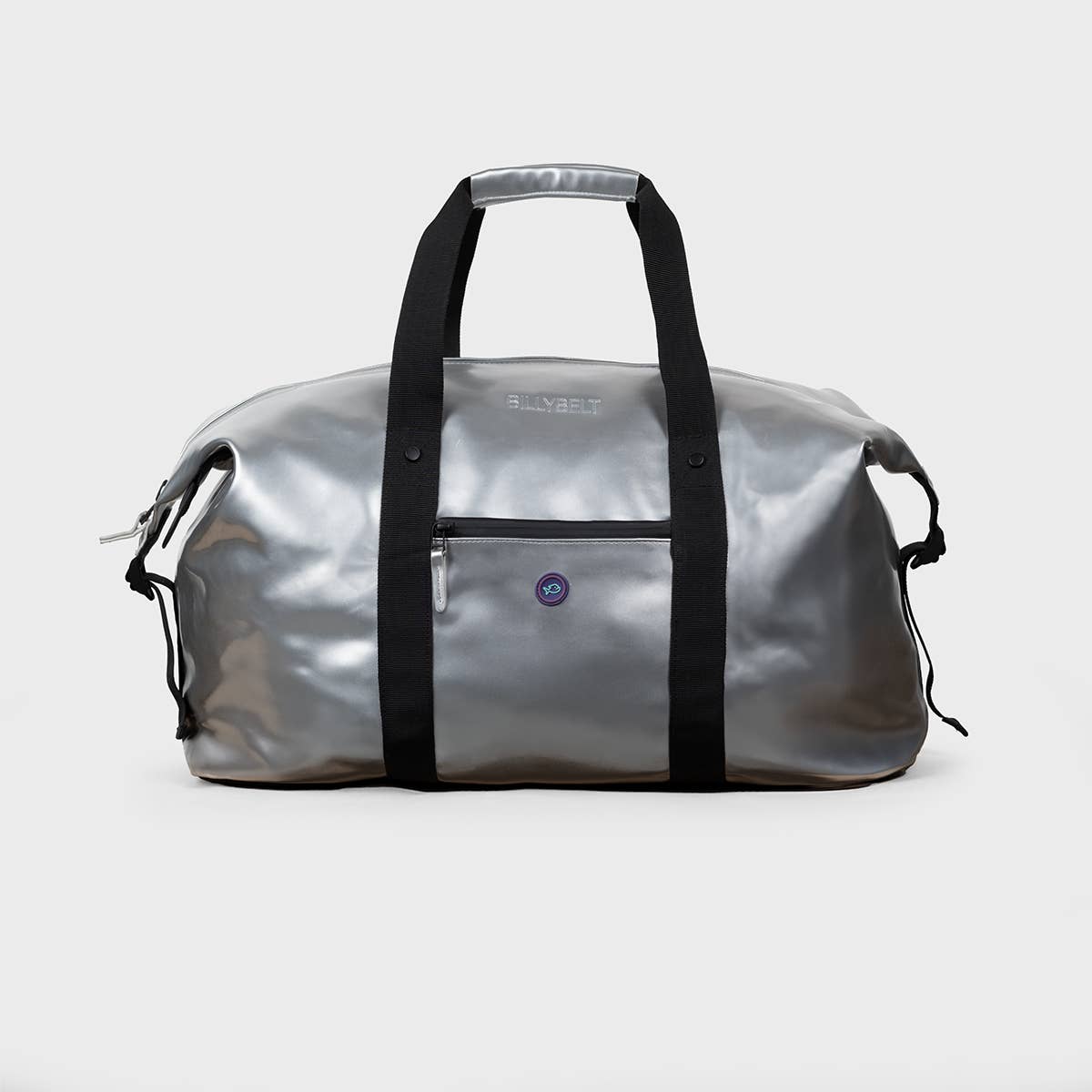 Borsa da viaggio duffle argento metallizzata