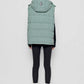 Gilet imbottito tweed con cappuccio rimovibile