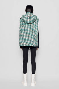 Gilet imbottito tweed con cappuccio rimovibile