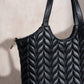 Borsa shopper trapuntata in ecopelle