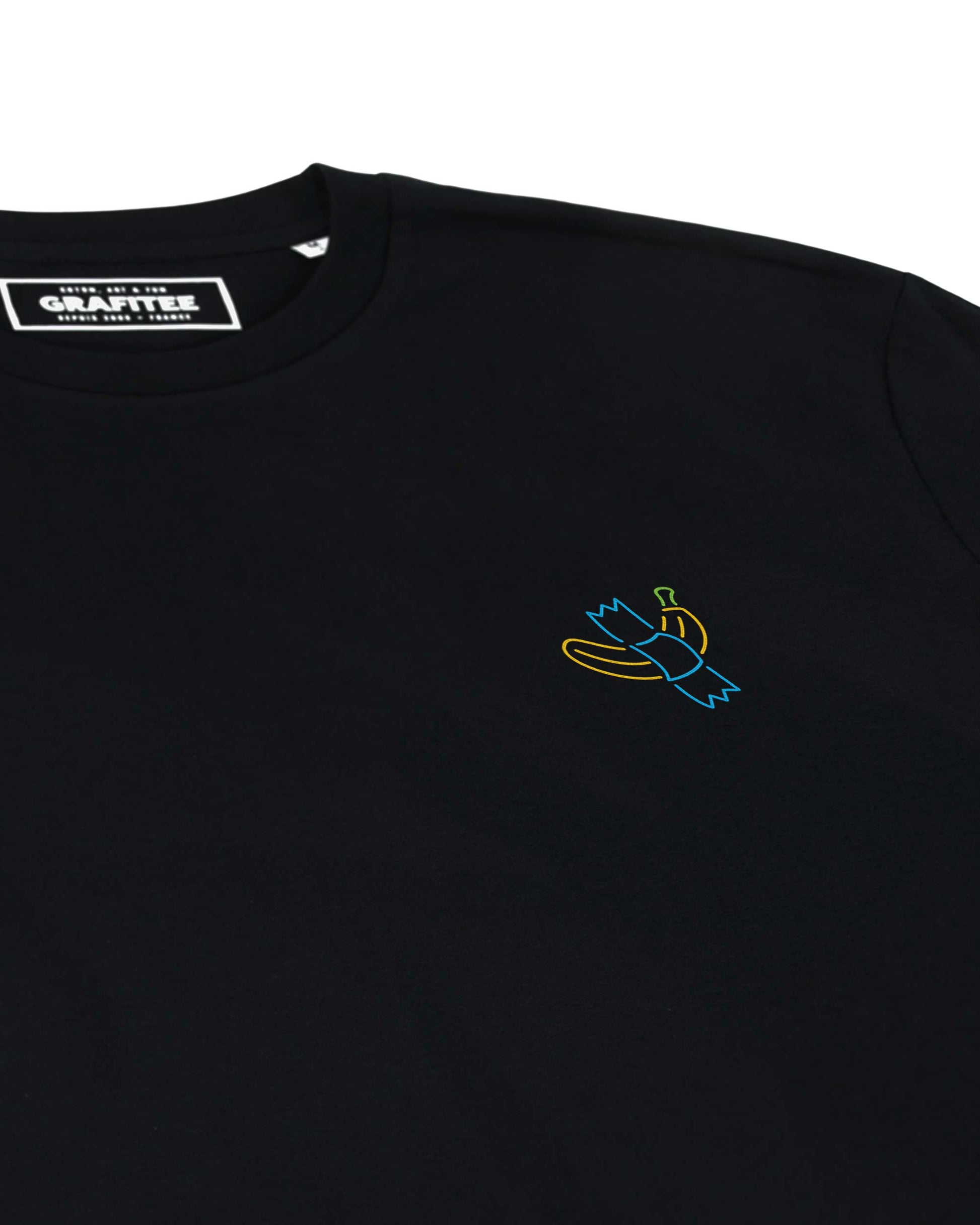 T-shirt ricamata "Don’t Touch It’s Art" in cotone biologico premium