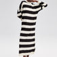 Abito midi oversize in maglia a righe larghe