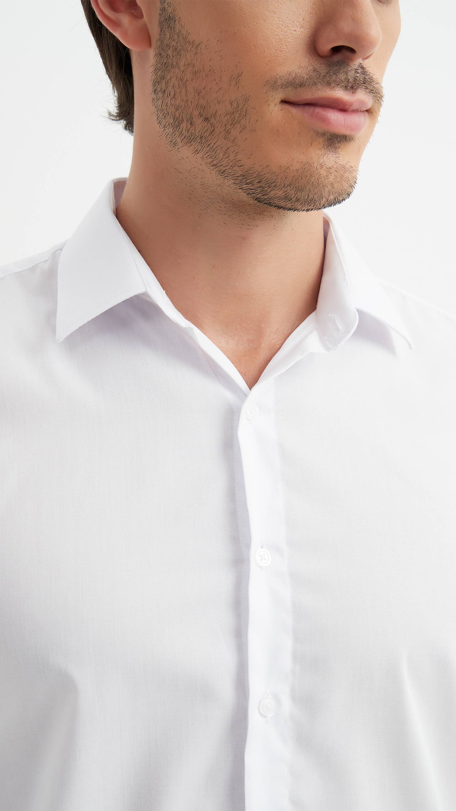 Camicia bianca da uomo relaxed fit senza stiro