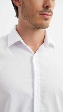 Camicia bianca da uomo relaxed fit senza stiro