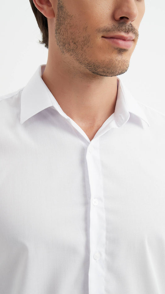 Camicia bianca da uomo relaxed fit senza stiro