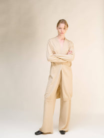 Cardigan lungo superfine in misto cashmere con maglia 3D senza cuciture