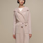 Cappotto cardigan in maglia con cintura e maxi collo