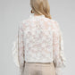Camicia Soely écru in jacquard trasparente con volant