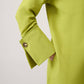 Camicia in popeline verde con polsini ampi