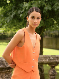 Gilet corto a tre bottoni da donna