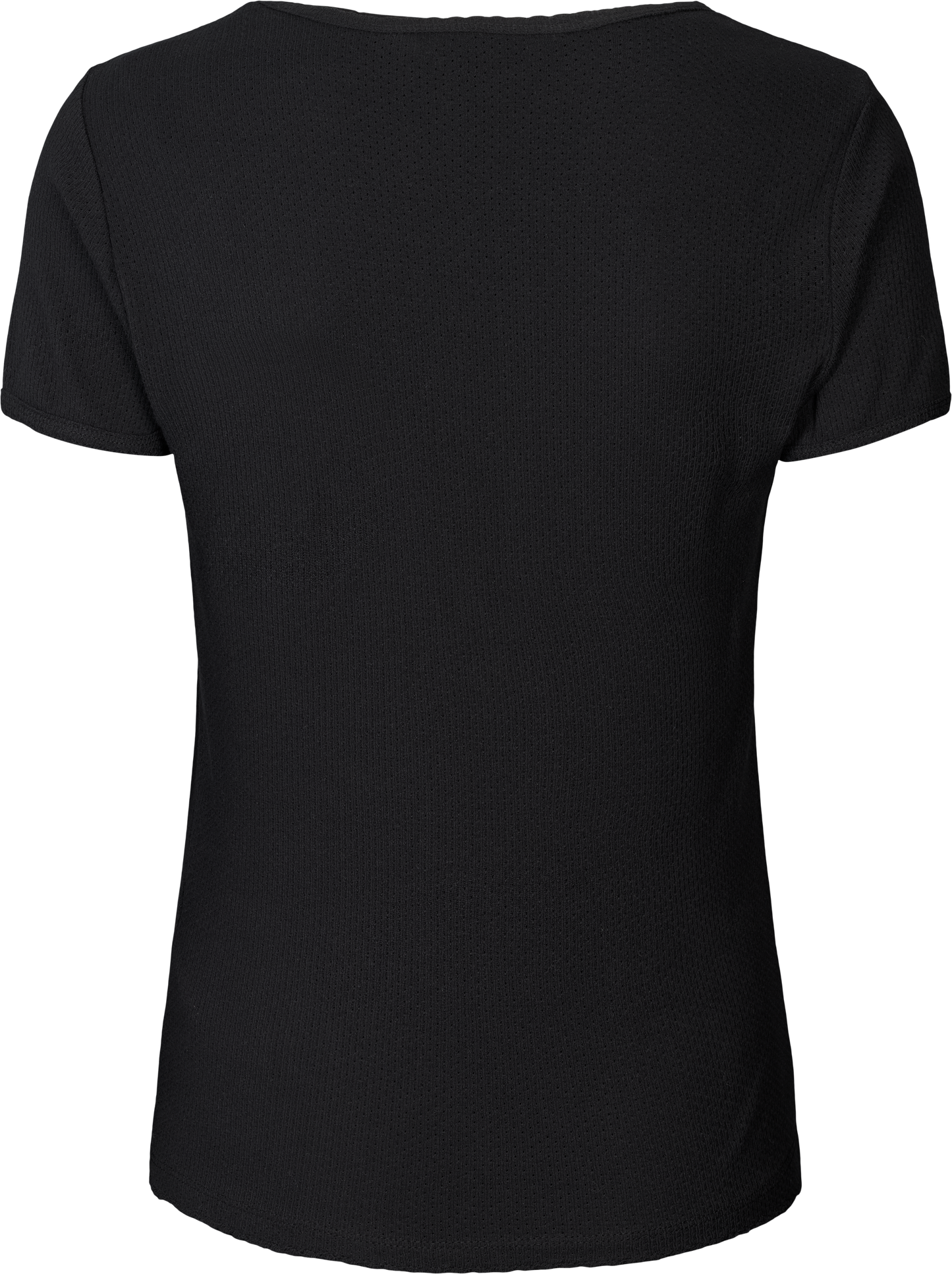 T-shirt Chrisstine in cotone biologico nero con dettagli in pizzo
