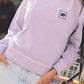Felpa oversize donna lavanda tinto a pigmenti