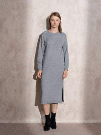 Abito lungo in maglia con lurex