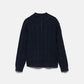 Maglione a maglia strutturata con collo zip