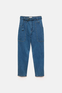 Jeans in denim con cintura