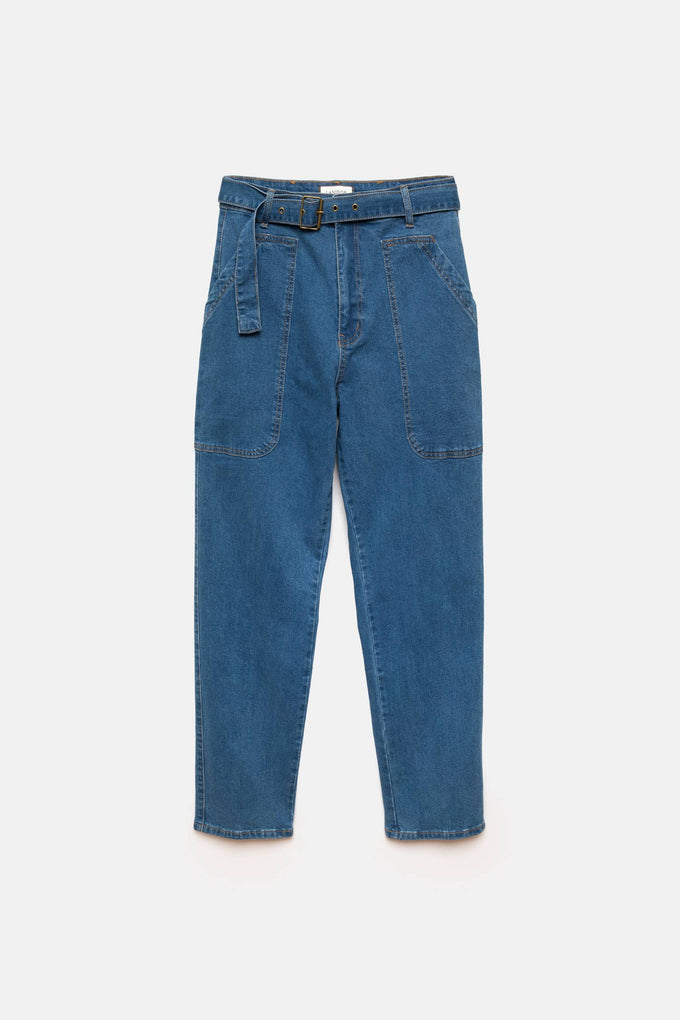 Jeans in denim con cintura