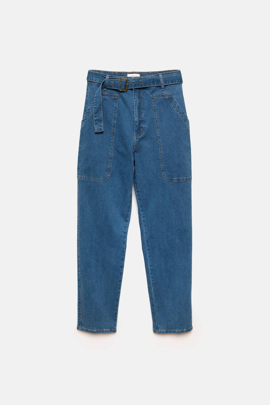 Jeans in denim con cintura