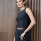 Top nero antimacchia in lycra