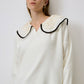 Maglione in maglia con colletto ricamato