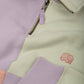 Maglione oversize donna half-zip color block lavanda