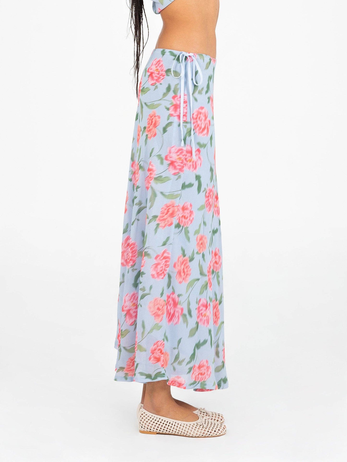 Gonna lunga in chiffon a fiori Floralis