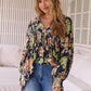 T-shirt basic scollo a V con maniche a coste